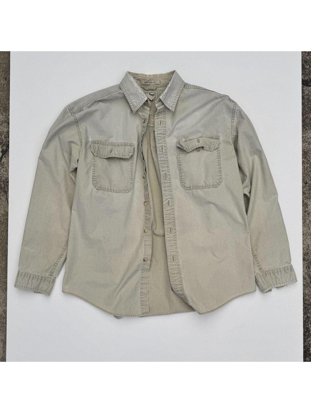 2000s Distressed L.L.Bean Traditional Button-Up Shirt 🏕️